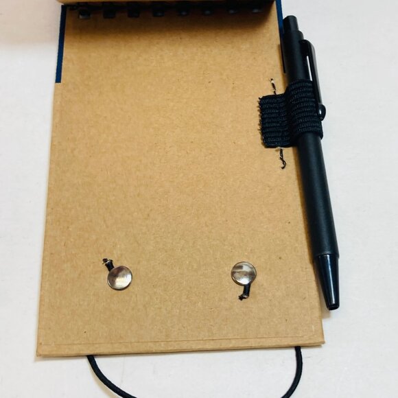 Breyer Spiral Notebook With Pen 4" x 6" Navy Tan Eco-Friendly Recycled Paper new - Picture 7 of 7